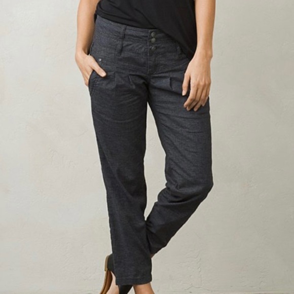 PrAna Lizbeth Hemp Blend Capri Pants in Coal Size 8 - Picture 6 of 14